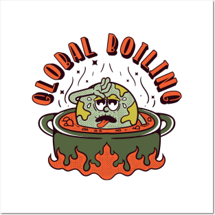 earth   boiling  cartoon t shirt Posters and Art